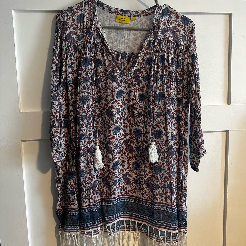 Roller Rabbit Blue and White Floral Swim Coverup